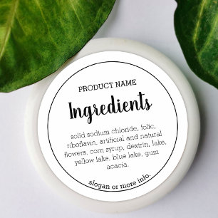 Ingredients Product Label   Modern, Simple Sticker