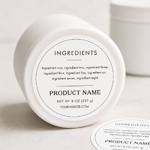 Ingredients Product Professional Label