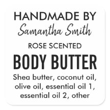 Ingredients simple body butter product label