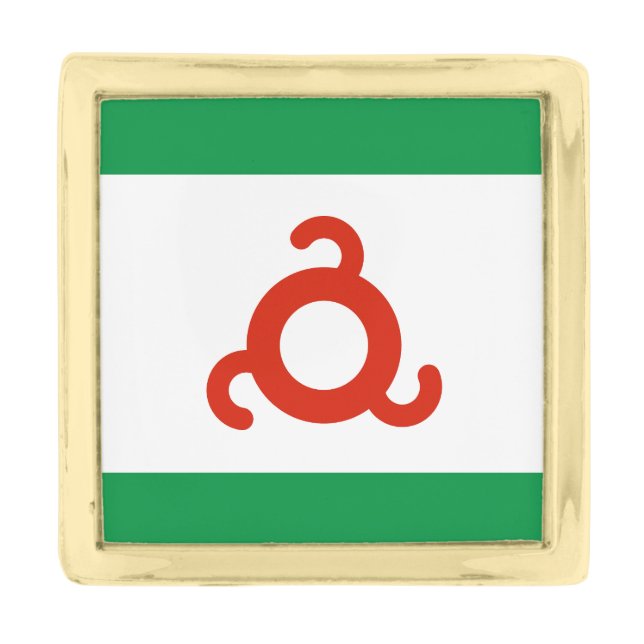 Ingushetia Flag Gold Finish Lapel Pin (Front)
