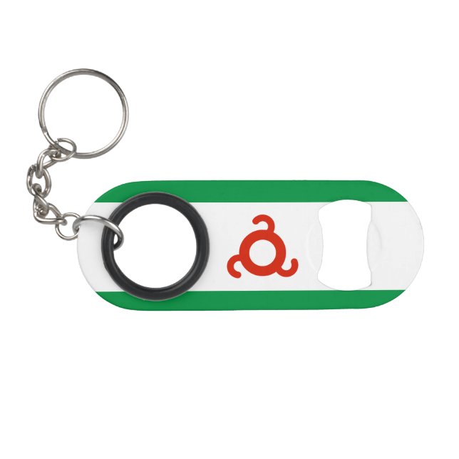 Ingushetia Flag Keychain Bottle Opener (Front (Horizontal))