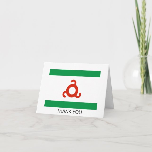 Ingushetia Flag Letterpress Thank You Card (Front)