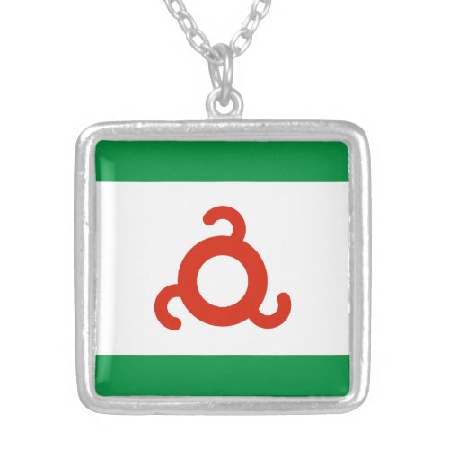 Ingushetia Flag Silver Plated Necklace