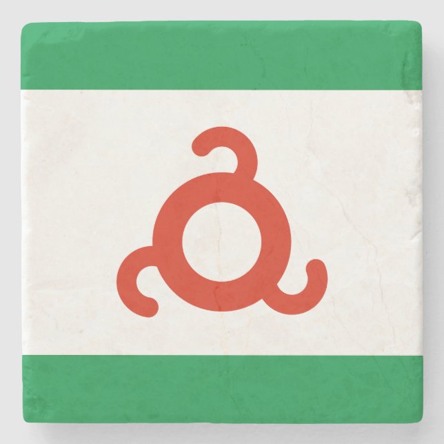 Ingushetia Flag Stone Coaster (Front)