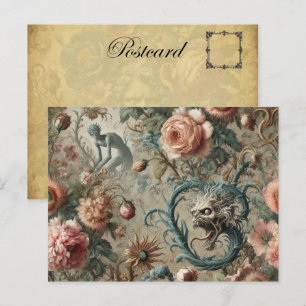 Inhabitable Doom – Gothic Victorian Floral Design Holiday Postcard