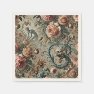 Inhabitable Doom – Gothic Victorian Floral Design Napkins