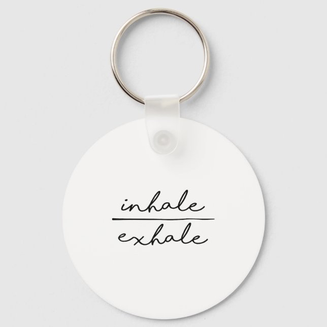 Inhale &amp; Exhale Yoga Lover Women's Yoga Motiva Keychain (Front)