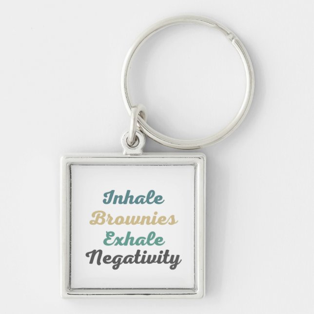 Inhale Brownies Exhale Negativity Keychains (Front)