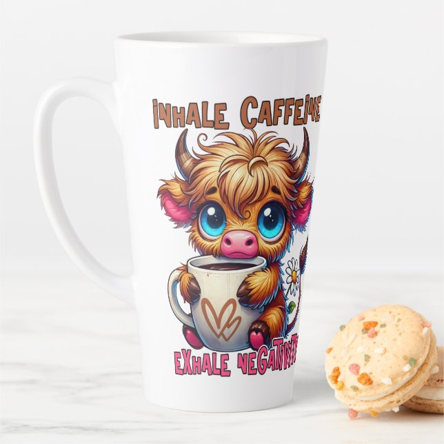 Inhale Caffeine Exhale Negativity  Latte Mug (In Situ)