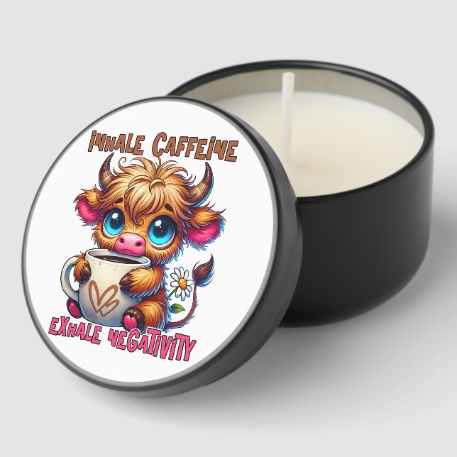 Inhale Caffeine Exhale Negativity  Mini Candle Favors (Corner)