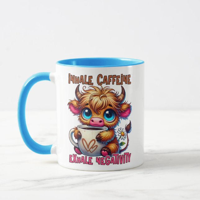 Inhale Caffeine Exhale Negativity  Mug (Left)