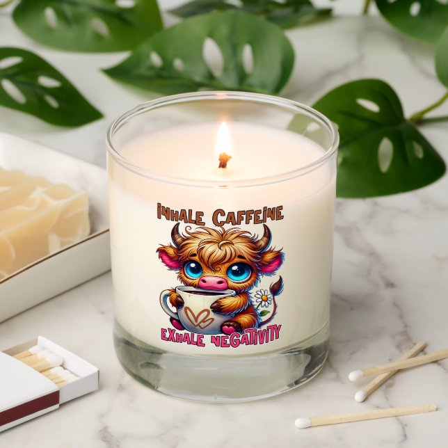 Inhale Caffeine Exhale Negativity  Scented Candle (Lit)