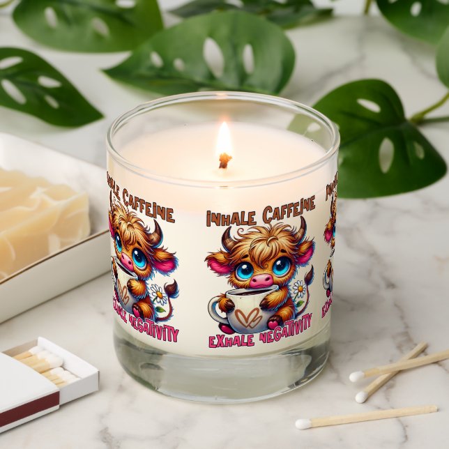 Inhale Caffeine Exhale Negativity  Scented Candle (Lit)