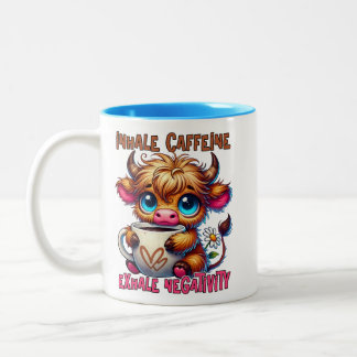 Inhale Caffeine Exhale Negativity Two-Tone Coffee Mug