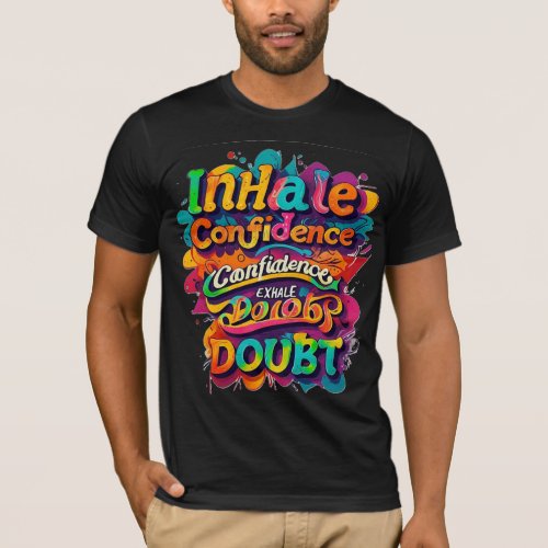 Inhale Confidence Exhale Doubt Typography Art T_S T_Shirt