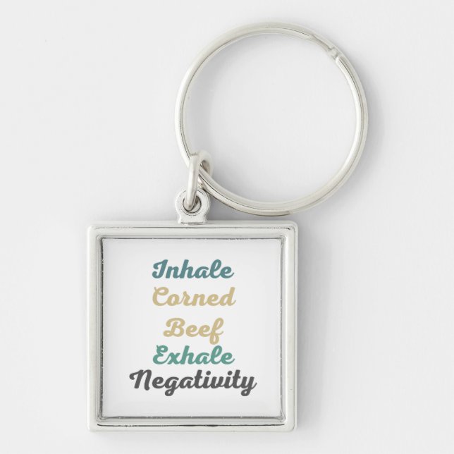 Inhale Corned Beef Exhale Negativity Keychains (Front)