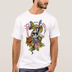inhale courage exhale fear tattoo tete de mort ser T-Shirt
