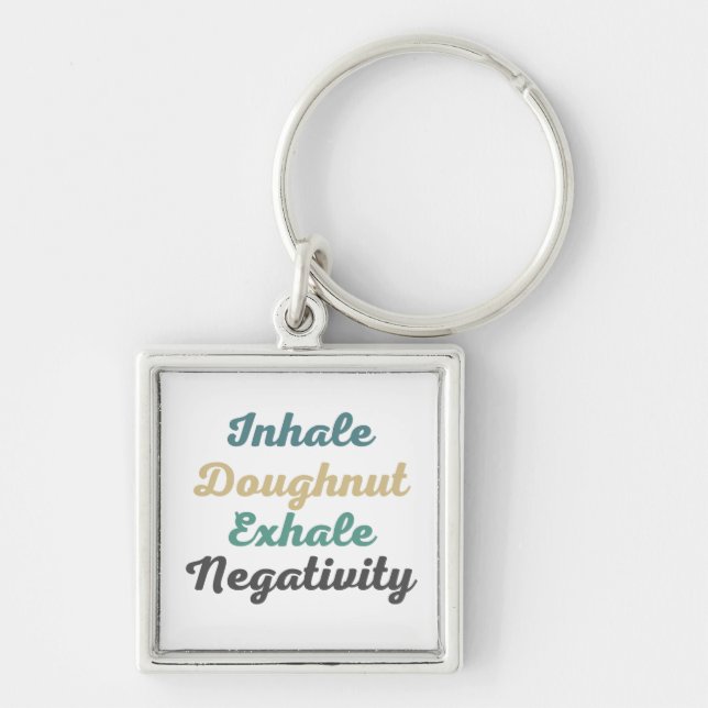 Inhale Doughnut Exhale Negativity Keychains (Front)