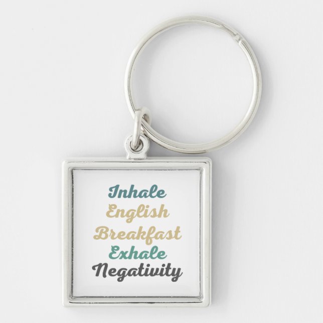 Inhale English Breakfast Exhale Negativity Keychain (Front)