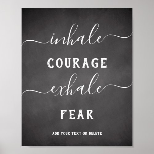 Inhale Exhale Black White Inspirational Poster