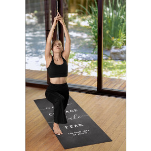 Inhale Exhale Black White Inspirational Yoga Mat