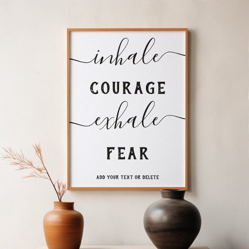 Inhale Exhale Black White Yoga Quote Poster