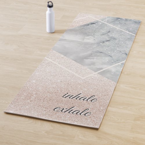 Inhale Exhale Elegant Space Marble Gold Sprinkle Yoga Mat