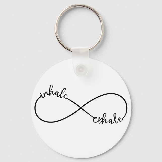 Inhale, exhale, infinity sign keychain (Front)