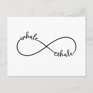 Inhale, exhale, infinity sign postcard