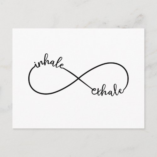 Inhale exhale infinity sign postcard