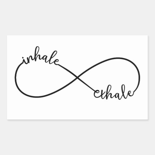 Inhale exhale infinity sign rectangular sticker