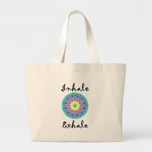 inhale exhale large tote bag