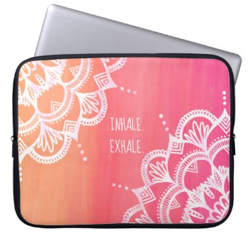 Inhale Exhale Mandala By Megaflora Design Laptop Sleeve by Megaflora at Zazzle