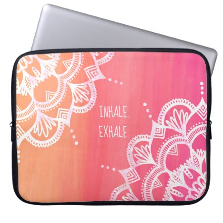 Inhale Exhale Mandala By Megaflora Design Laptop Sleeve