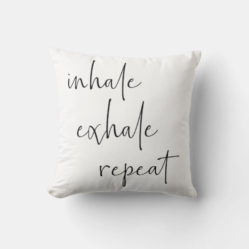 Inhale Exhale Meditation Calm Breathe Minimalist Throw Pillow