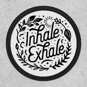 Inhale exhale mental health mindfulness boho patch