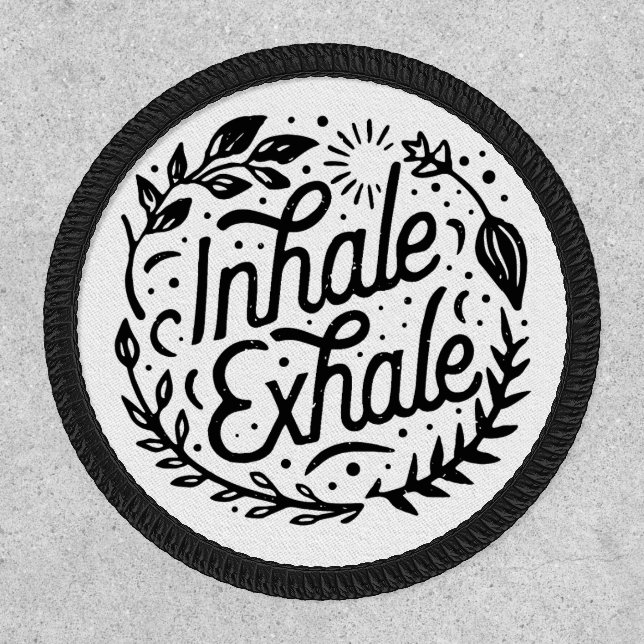 Inhale exhale mental health mindfulness boho patch (Front)