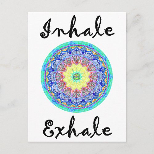 inhale exhale postcard
