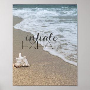 inhale exhale poster ocean beach photograph