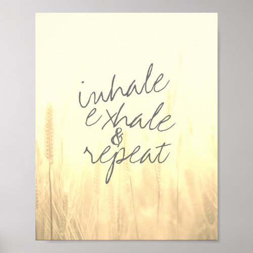 inhale exhale  poster text on nature photo