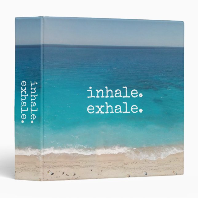 Inhale Exhale Relaxation Paradise Beach 3 Ring Binder (Front/Spine)