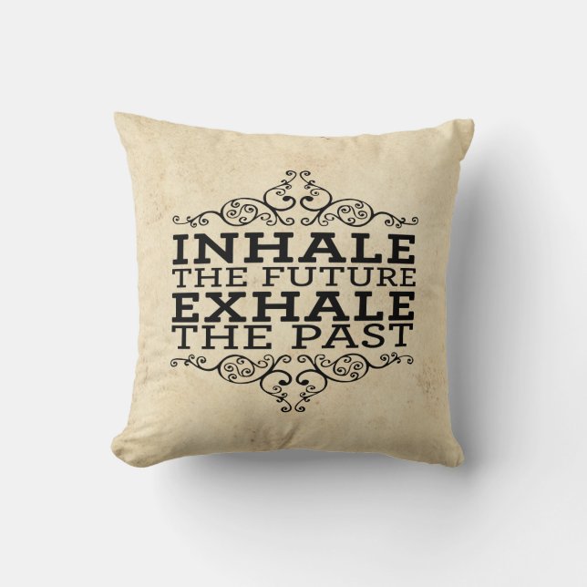 inhale/exhale throw pillow (Front)