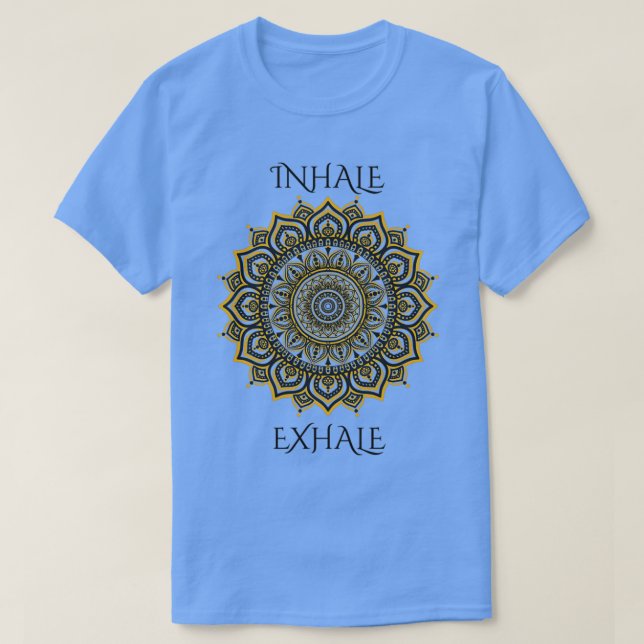 Inhale Exhale Yoga Mandala Choose Happiness Buddha T-Shirt (Design Front)