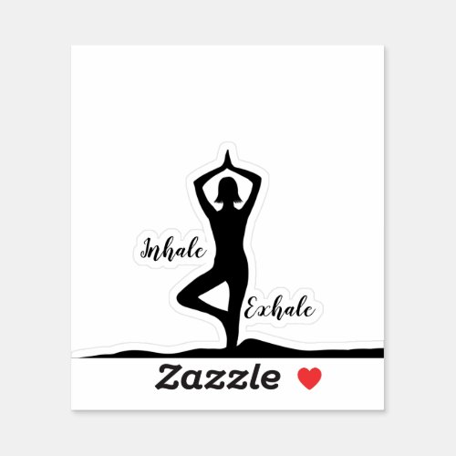 Inhale Exhale Yoga Pose Custom_Cut Vinyl Sticker