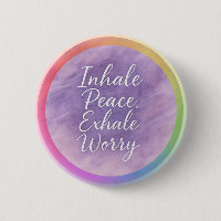 Inhale Peace Exhale Worry Lavender Watercolor