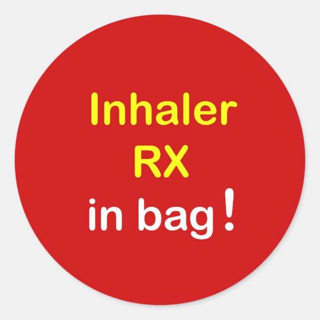 INHALER in Bag. Classic Round Sticker (Front)