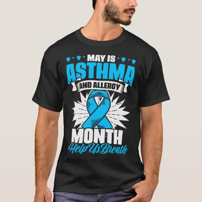 Inhaler Respiratory May Is Asthma And Allergy Awar T-Shirt (Front)