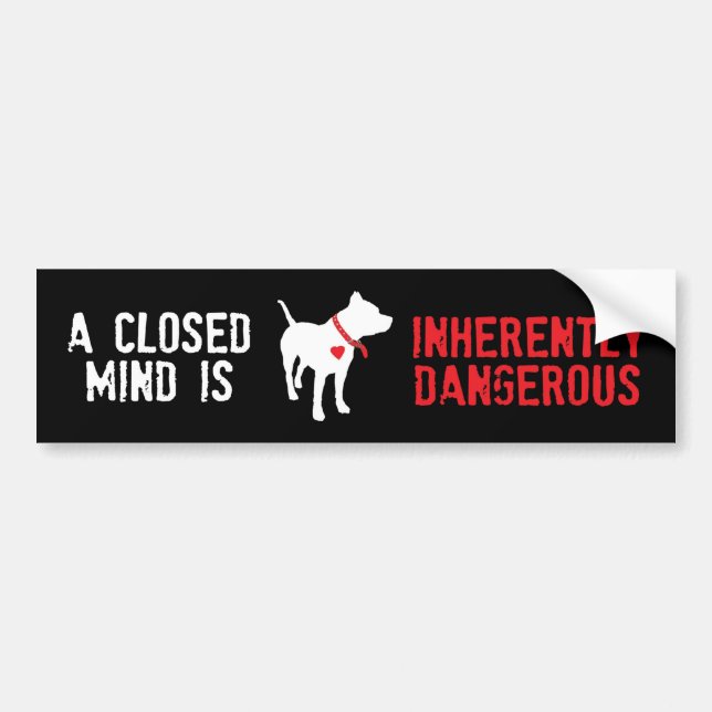 Inherently Dangerous Pit Bull Dog Bumper Sticker (Front)