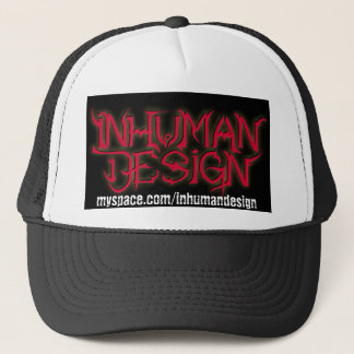 inhumandesignlogo2, myspace.com/inhumandesign trucker hat