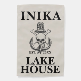 INIKA Lake House Rustic Oars Pine Trees Outdoor Garden Flag